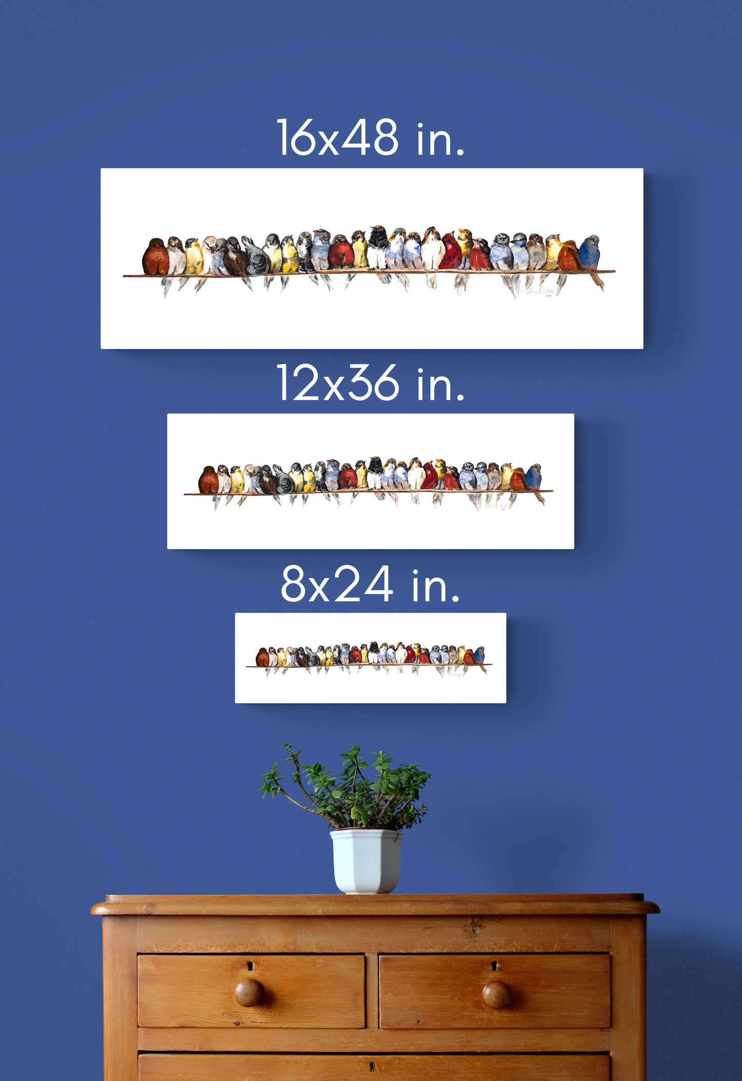 Extended Version - Birds on a Wire Wrapped Canvas