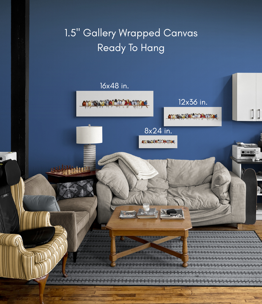 Extended Version - Birds on a Wire Wrapped Canvas