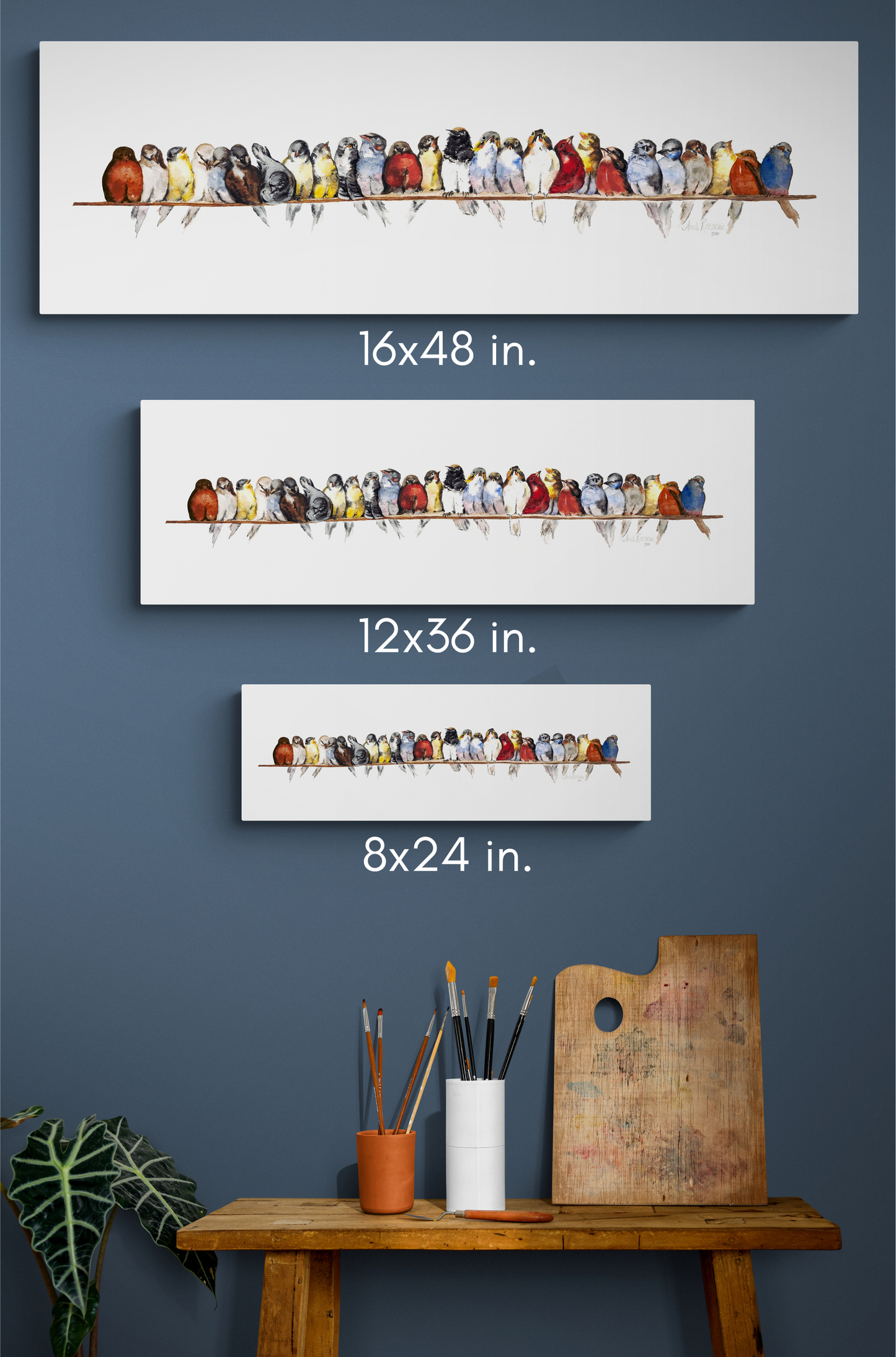 Extended Version - Birds on a Wire Wrapped Canvas